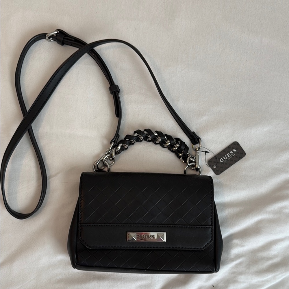 GUESS Black Woven Women's Bag NWT vegan leather